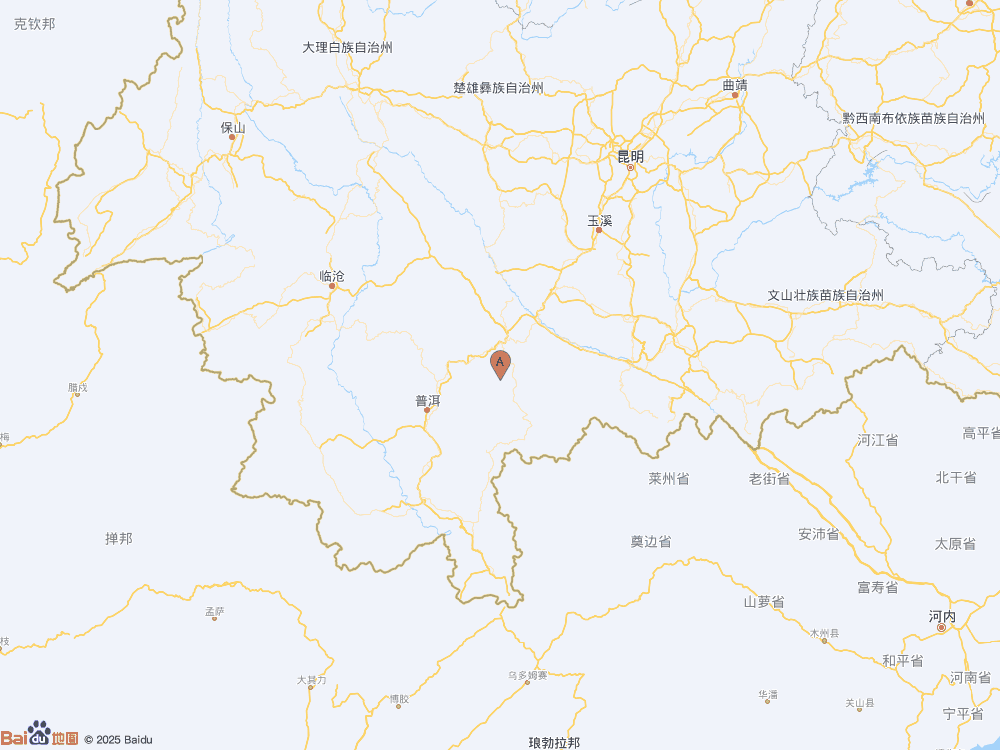 云南普洱市墨江县发生3.8级地震
